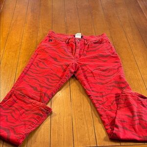 Guess Red Patterned Jeans